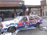 Eagles Fans Smash Giants Car