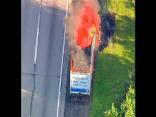 Raw Video: Truck Burns Along I-476