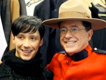 Johnny Weir Meets Stephen Colbert