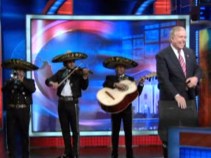 Mariachi Band Welcomes Lou Dobbs to “Daily Show”