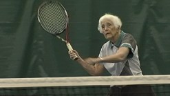 90-Year-Old Plays Tennis for Birthday