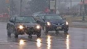 Drivers Taking it Easy in the Snow