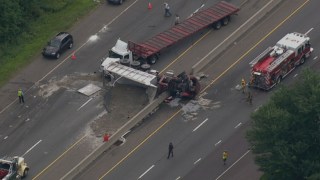 2 Hurt After Tractor Trailer Collides With Dump Truck on Route 1