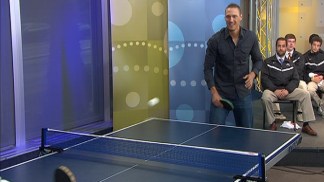 Pence Plays Table Tennis