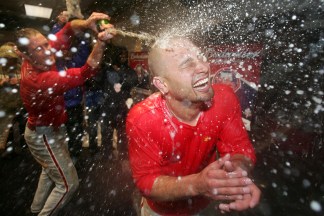 Images: Phillies Celebrate NLDS Win
