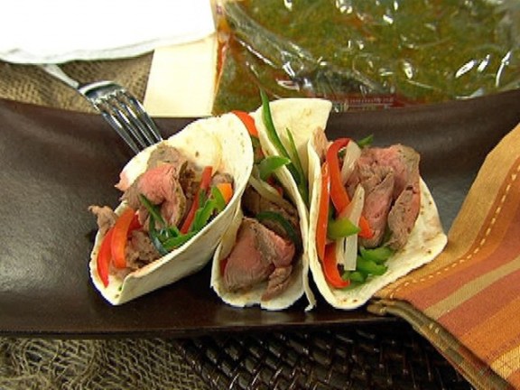 Flank Steak Fajitas with Drunken Peppers