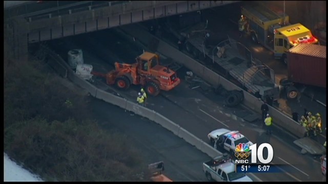 Accident investigators are still trying to determine what caused this morning's mess on the Pennsylvania Turnpike.