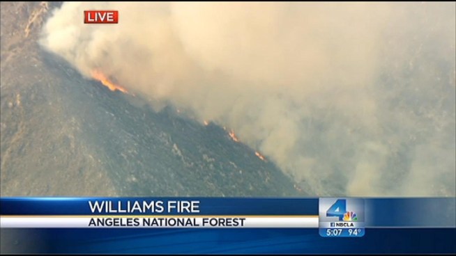 Firefighters are expecting cloud coverage to increase while they attempt to control the Williams Fire in the Angeles National Forest, which has been scorching thousands of acres for days. More clouds, officials say, means cooler temperatures. Stephanie Elam reports from Irwindale for the NBC4 News at 5 p.m. on Sept. 4, 2012.