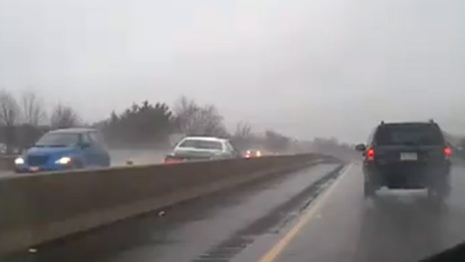 A man captures dramatic video of a woman driving the wrong way down Route 309.