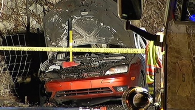 A body is found in a burning car in rural Chester County after reports of an explosion.  Police believe the victim committed suicide.