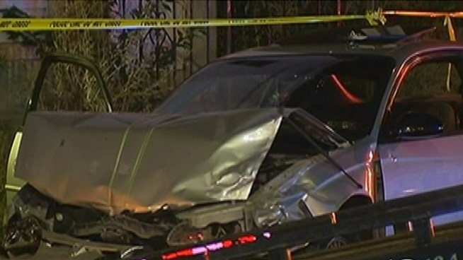 Police say a gunman opened fire on a car on 21st and Edgemont in Chester. They tell NBC10 the driver of that car then fled the scene and crashed into two other cars.