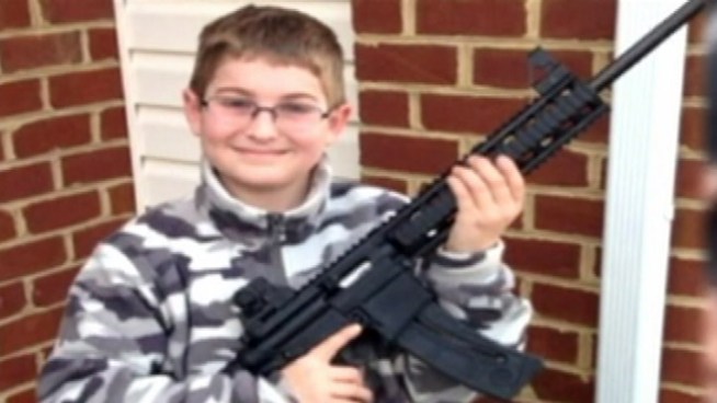 After a father uploaded a photo to Facebook of his son posing with what looks like a military rifle, welfare workers were prompted to visit the family's Salem home. The gun was a birthday present from the 11-year-old boy'ss dad, and the photo has sparked controversy. NBC10's Cydney Long reports the latest details.