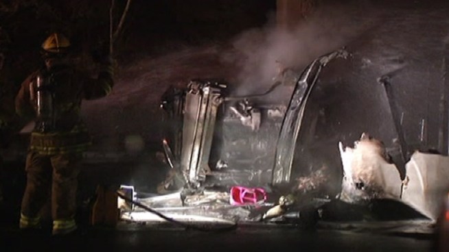 One person is dead and another in the hospital after a truck flipped over and caught fire on the NJ Turnpike in Burlington Township. NBC10's Jesse Gary has the story.