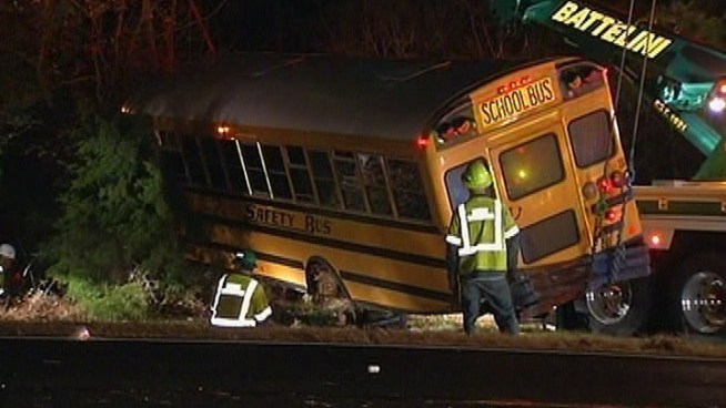 Hear from students and parents of students from Charter Tech after a bus with three dozen students on board careened off the Garden State Parkway Monday afternoon landing 32 students and the driver in the hospital. NBC10's Katy Zachry reports that by Monday night all the kids were out of the hospital.