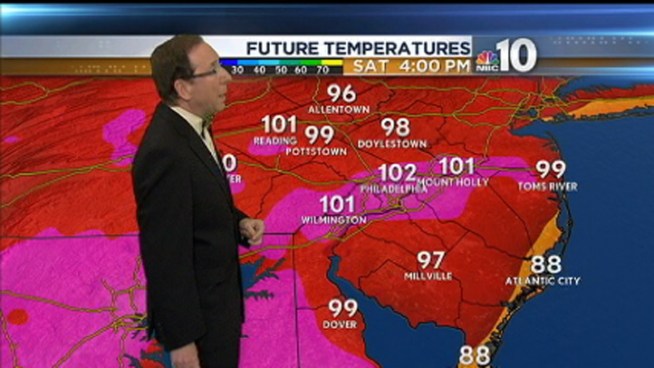 It's another hot one on Friday though low humidity has made it bearable. But the real scorcher comes on Saturday with high humidity and temperatures a little over 100 degrees.