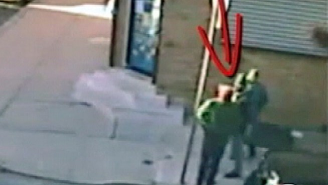 On Monday afternoon, a surveillance camera captured a man being shot multiple times after going in for a handshake at the corner of S 16th and Morris Streets in South Philadelphia. NBC10's Vai Sikahema reports.