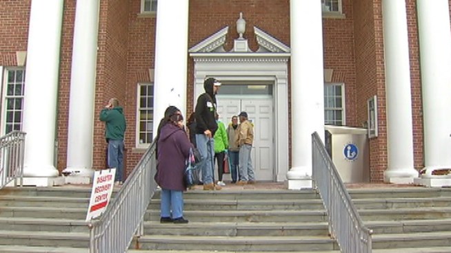 FEMA opened its first South Jersey Disaster Recovery Center in Cape May Court House Sunday morning. Folks lined up looking for federal help to get back on track after Sandy. NBC10's Christine Maddela reports.