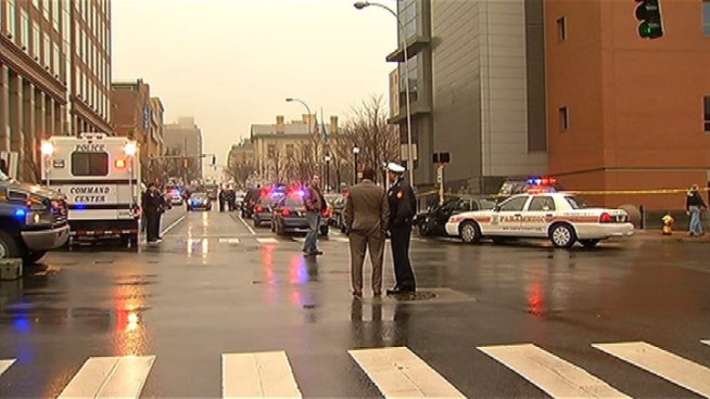 A shooting which killed two women at a courthouse lobby in Wilmington, Del. early Monday morning is the result of a long-standing custody dispute, according to police. The gunman was killed after two officers who were also shot opened fire on him. NBC10's Lu Ann Cahn reports details about the shooter and the victims.