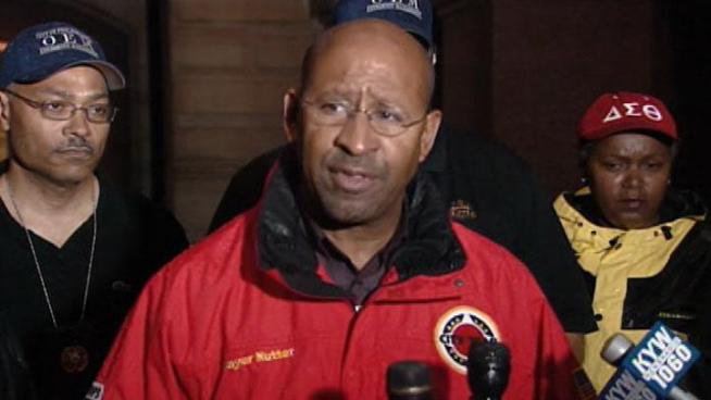 Philadelphia Mayor Michael Nutter briefs city on flooding.