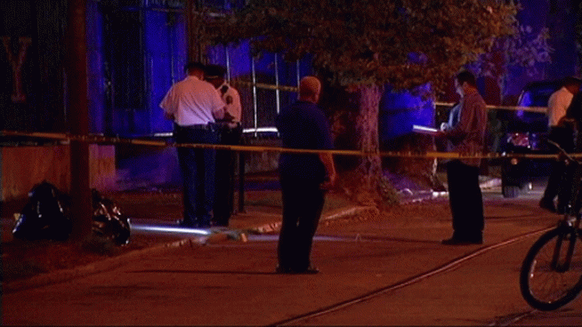 Police are searching for a gunman they say shot two people at the Penrose Rec Center in North Philadelphia Thursday night. One person is in critical condition, and the teen victim is in stable. NBC10's Deanna Durante reports from the scene.