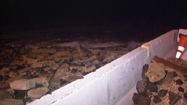 Several counties along the Jersey Shore are under a high wind warning tonight which could lead to flooding in towns left vunerable by Hurricane Sandy.