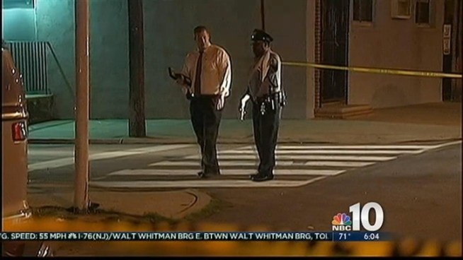 Two men opened fire on a group of people, including a mother and her 1-year-old, on a Cobbs Creek Street corner Wednesday night. The mother and another man was shot. Thursday the search for the shooters continued as police asked for the public's help, reports NBC10's Jesse Gary.