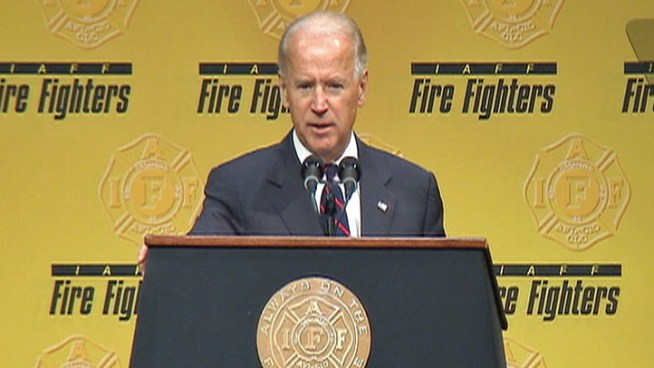 Vice President Joe Biden addressed more than 3,000 members of the International Association of Fire Fighters Convention in Philadelphia on Wednesday. Biden told the group he doesn't believe Decision 2012 Republican presidential candidate Mitt Romney and others in the GOP understand what the middle class 