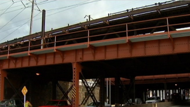 NBC10 first reported about the threat posed by the 52nd Street bridge at Lancaster Ave. in March. Railroad spikes and other debris had fallen from the bridge, according to officials. Councilman Curtis Jones and SEPTA are working together to remedy the situation. NBC10's Harry Hairston reports the details.