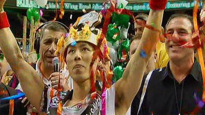 The greatest eater in the world lived up to the hype at Wing Bowl 20 as he overcame the crowd and the competition to eat a record 337 chicken wings.
