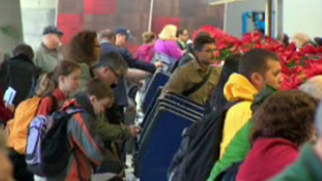 A winter storm moving through New England continued to cause troubles for travelers trying to fly in and out of Philly. NBC10's Vince Lattanzio spoke to some stranded travelers.