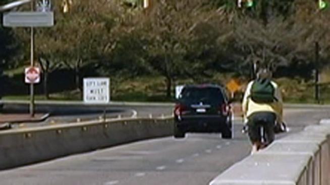 Frank Pavlick was riding his bike on the Fahy Bridge in Bethlehem when he was struck by a car. The driver allegedly tried to get away, but with the help of another motorist and a bus driver he was caught. NBC10's Doug Shimell shares the story. 