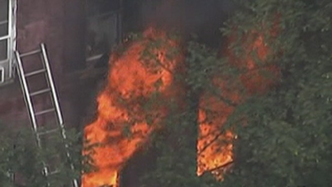 Janet Willis and her two granddaughters were injured when a fire ripped through a six-unit apartment building at Uber and Susquehanna  in North Philadelphia Wednesday morning. NBC10's Doug Shimell reports.