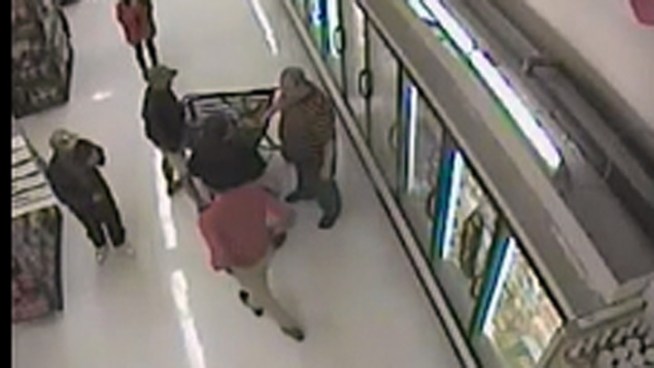 Police say they are looking for four people accused of beating and robbing a man inside a Northeast Philadelphia Pathmark. NBC10's Terry Ruggles reports.