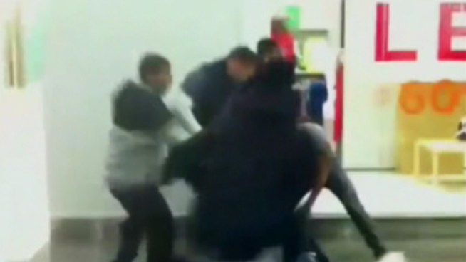 Police are looking for those involved and those who watched Saturday's brawl inside the Cherry Hill Mall that left two kids hurt. Someone captured it on cell phone video and posted it online. NBC10's Cydney Long has details.