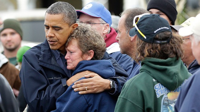 President Barack Obama joined New Jersey Gov. Chris Christie as they toured some of the worst-damaged areas along the New Jersey coastline. Obama met with people hit hard by the storm in Brigantine, N.J.<br />If your property suffered damage from Sandy, you can already contact FEMA at 1-800-621-FEMA of <a href=