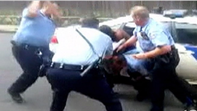 Marcus Warryton was arrested Monday night on 1600 block of Ruan Street in Frankford. The incident is under investigation because the arrest turned violent. The four officers involved said Warryton resisted arrest. NBC10's Deanna Durante reports.
