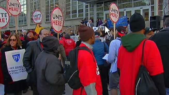 Hundreds rallied outside of the Philadelphia School District building after the superintendent announced a plan to close 37 schools and realign 18. NBC10's Monique Braxton reports.