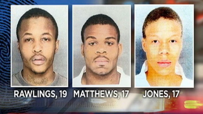 Kevin Jones, 17; Kewon Matthews, 17; and Brehon Rawlings, 19, face more than three dozen charges after allegedly kidnapping, robbing and repeatedly raping a 22-year-old woman on Christmas night. NBC10's Marisa Brahney reports.