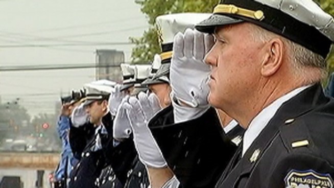 Officers, friends and family paid their final respects to Officer Moses Walker Jr. on Monday. NBC10's Marisa Brahney was there as the city remembered another officer who's life was taken.