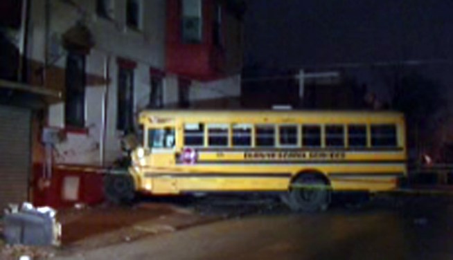 The driver of the school bus that crashed into a North Philadelphia building is suspended without pay. Witnesses accused the driver of being on his cell phone when the crash happened, but he denies the reports. NBC10's Lu Ann Cahn reports.
