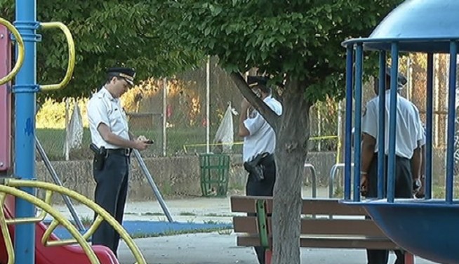 Police are looking for a man wearing a multi-colored sweater in connection with the shooting that killed an 18-year-old outside the Cecil B. Moore Rec Center.
