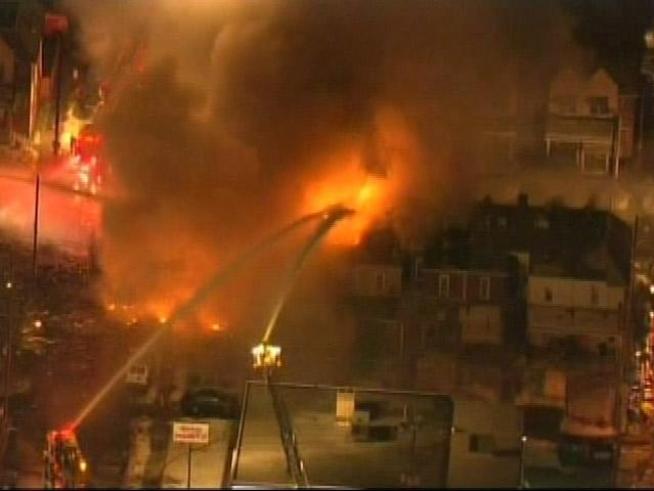 A row home exploded in Allentown, causing extensive damage to the area.