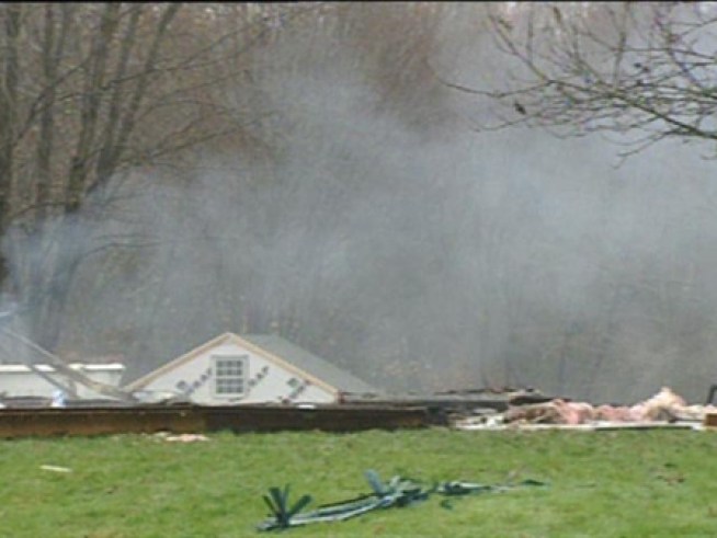 See what's left after a house explodes on the 1300-block of St. John Street in Allentown, Pa.