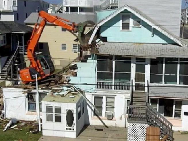 The historic Sea Isle Lighthouse was torn down Tuesday.