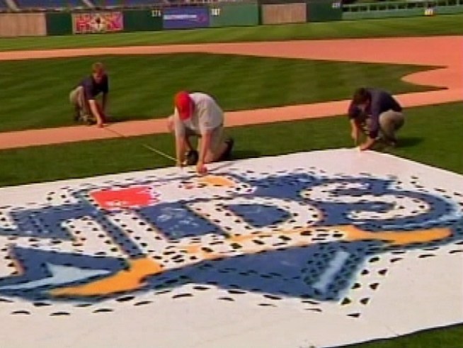 Logos were painted to get the <a title=
