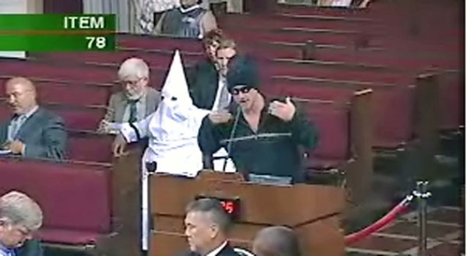 KKK Hood Not OK at Council Meeting