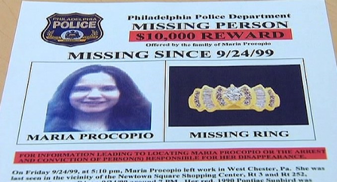 Maria Procopio tipped police off that her boyfriend was committing fraud. After that she disappeared. That was 1999. NBC10's Deanna Durante picks up the Procopio story, which is high interest again. The boyfriend killed himself last week after killing a Plymouth Twp. police officer.