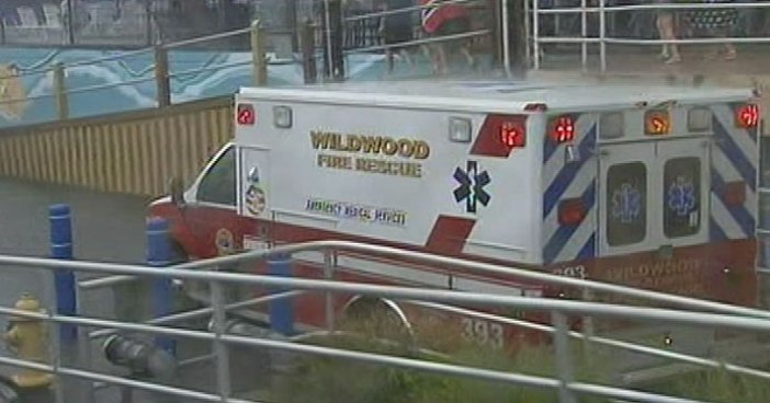 A lightning strike on a Wildwood beach sends four people to the hospital. One of them is a pregnant woman. All four were treated and released from the hospital.