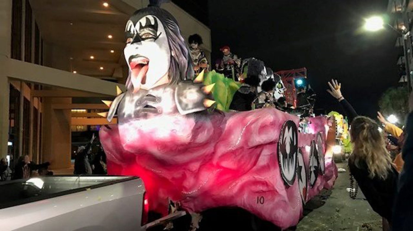 KISS-themed Mardi Gras float in downtown Mobile, Alabama 