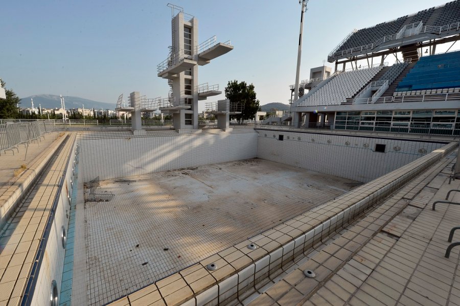 General view of the Olympic Aquatic Center in Athens